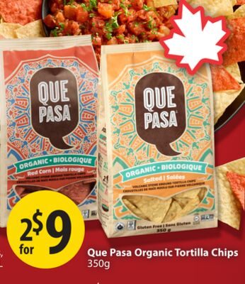 Que Pasa Organic Tortilla Chips from Save-On-Foods