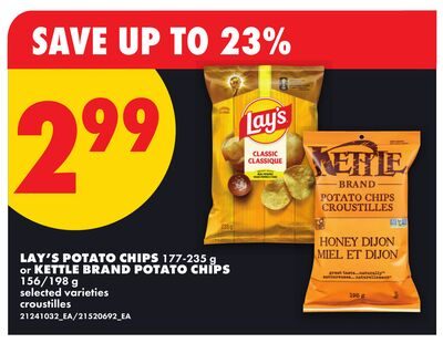 LAY'S POTATO CHIPS, OR KETTLE BRAND POTATO CHIPS from No Frills