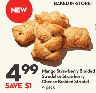 Mango Strawberry Braided Strudel or Strawberry Cheese Braided Strudel from Longo's