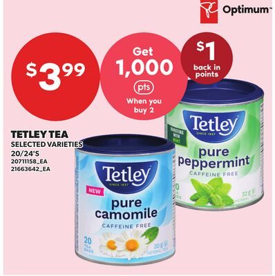 TETLEY TEA, 20/24'S from Loblaws