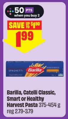 Barilla, Catelli Classic, Smart or Healthy Harvest Pasta from FreshCo