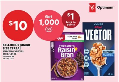 KELLOGG'S JUMBO SIZE CEREAL, -1. from Loblaws City Market