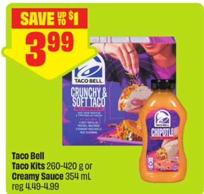 Taco Bell Taco Kits or Creamy Sauce from FreshCo