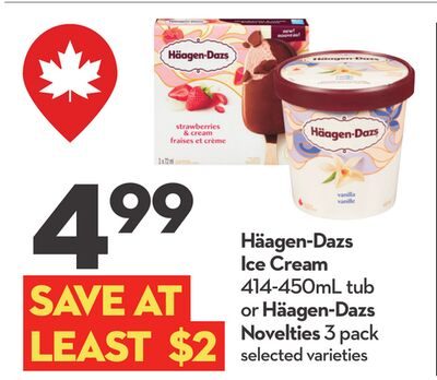 Häagen-Dazs Ice Cream or Novelties from Longo's