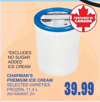 CHAPMAN'S PREMIUM ICE CREAM from Wholesale Club