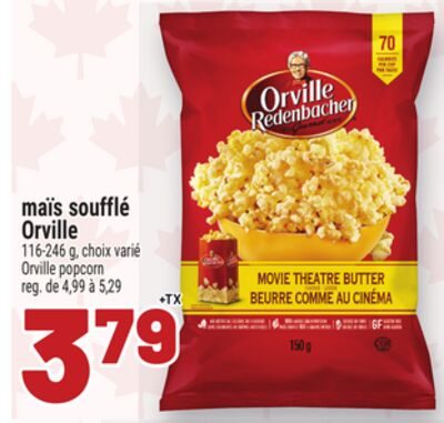 MAÏS SOUFFLÉ ORVILLE | ORVILLE POPCORN from Metro