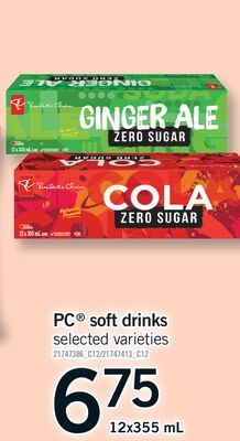 PC® SOFT DRINKS, 12x355 ML from Fortinos
