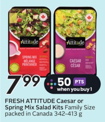FRESH ATTITUDE Caesar or Spring Mix Salad Kits from Safeway
