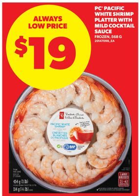 PC® PACIFIC WHITE SHRIMP PLATTER WITH MILD COCKTAIL SAUCE from Real Canadian Superstore
