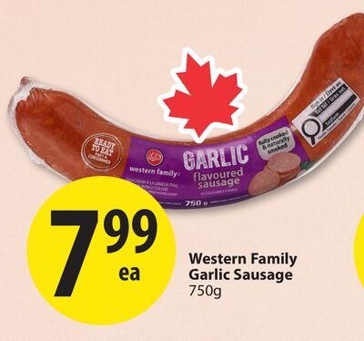 Western Family Garlic Sausage from Save-On-Foods