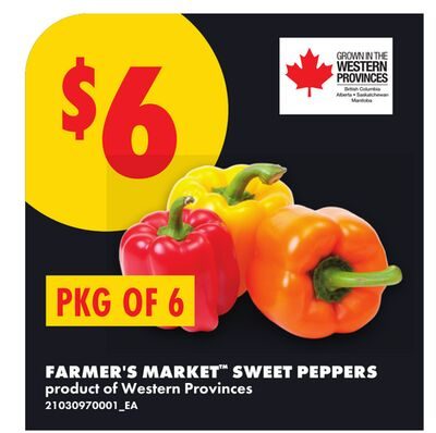 FARMER'S MARKET™ SWEET PEPPERS, PKG OF 6 from No Frills