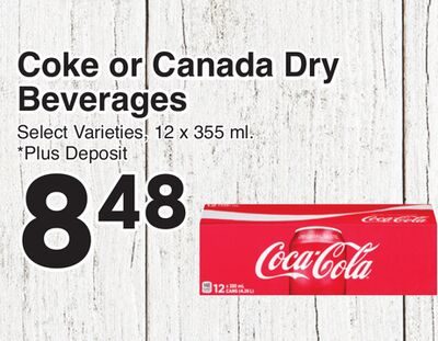 Coke or Canada Dry Beverages from AG Foods