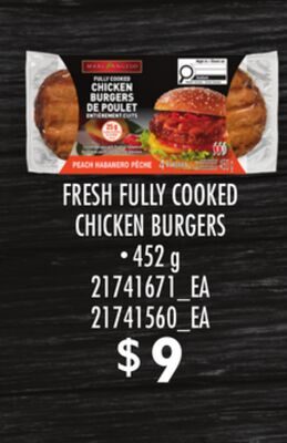 FRESH FULLY COOKED CHICKEN BURGERS from Loblaws City Market