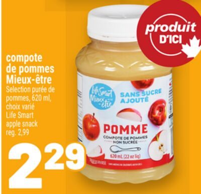 COMPOTE DE POMMES MIEUX-ÊTRE | LIFE SMART APPLE SNACK from Metro