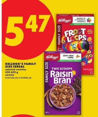KELLOGG'S FAMILY SIZE CEREAL from No Frills