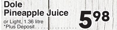 Dole Pineapple Juice or Light from AG Foods