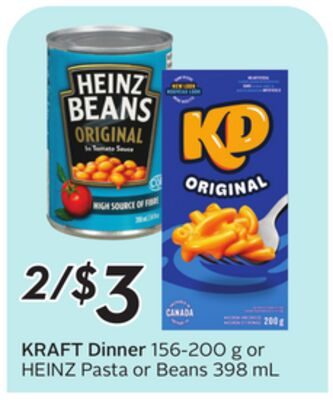 KRAFT Dinner or HEINZ Pasta or Beans from Safeway