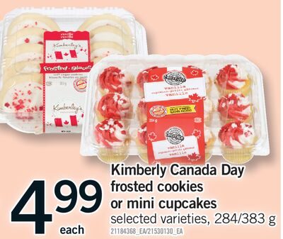 KIMBERLY CANADA DAY FROSTED COOKIES OR MINI CUPCAKES from Fortinos