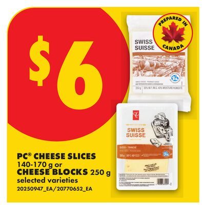 PC® CHEESE SLICES, OR CHEESE BLOCKS from No Frills