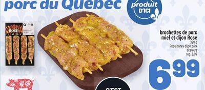BROCHETTES DE PORC MIEL ET DIJON ROSE | ROSE HONEY DIJON PORK SKEWERS from Metro