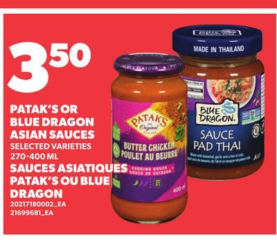 PATAK'S OR BLUE DRAGON ASIAN SAUCES from Your Independent Grocer