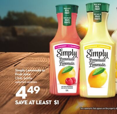 Simply Lemonade or Fruit Juice from Longo's