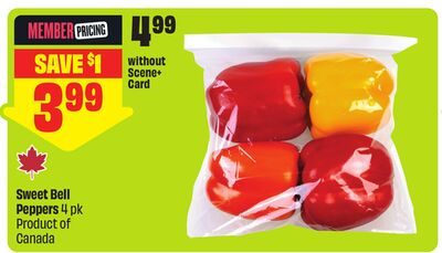 Sweet Bell Peppers 4 pk Product of Canada from FreshCo