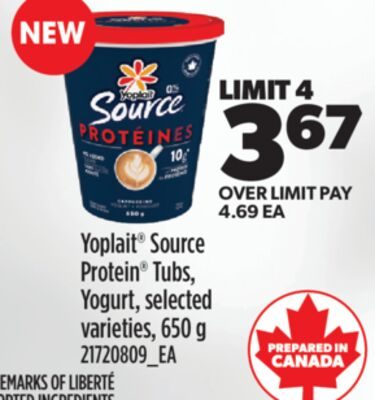 YOPLAIT® SOURCE PROTEIN® TUBS, YOGURT from Real Canadian Superstore
