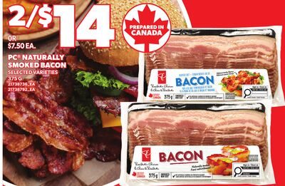 PC® NATURALLY SMOKED BACON from Loblaws City Market