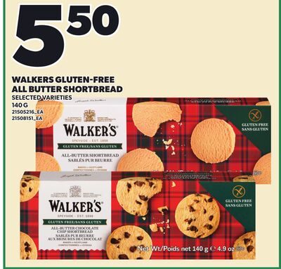 WALKERS GLUTEN-FREE ALL BUTTER SHORTBREAD from Your Independent Grocer