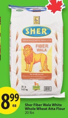 Sher Fiber Wala White Whole Wheat Atta Flour from Save-On-Foods