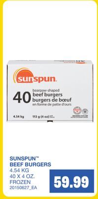 BEEF BURGERS, , 40 X 4 OZ. from Wholesale Club